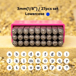 Sello de metal con letras minúsculas de 3 mm, herramienta para estampar y hacer joyas en metal, juego de sellos con letras elegantes, sellos con diseño de metal, suministros para manualidades con sellos hechos a mano
