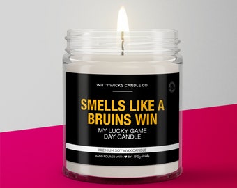 Smells Like a Bruins Win Candle | Boston Bruins Hockey Candle | Game Day Decor | Funny Bruins Fan Gift | Lucky Bruins Candle