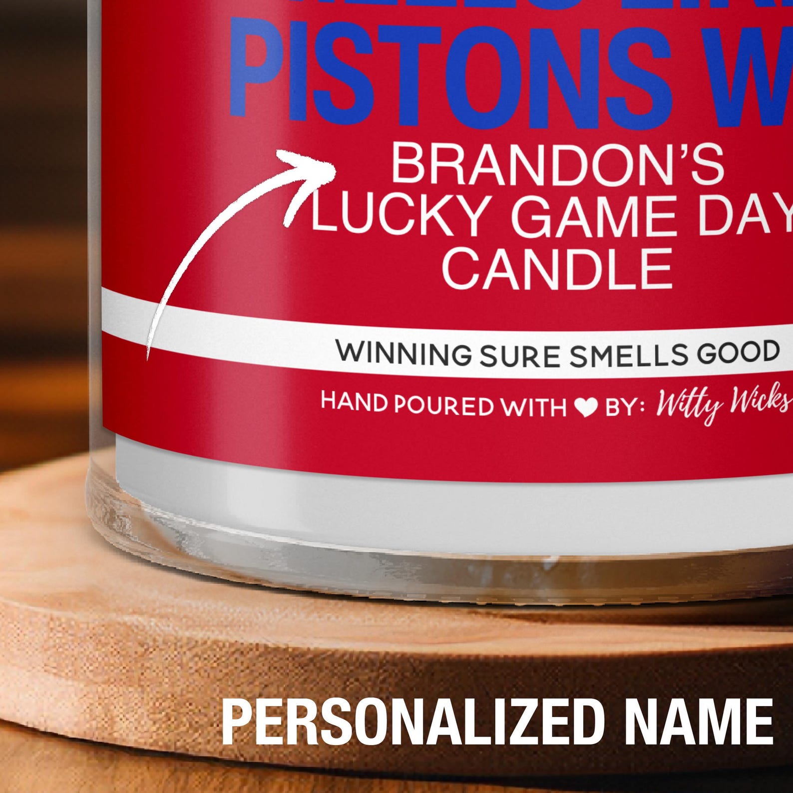 Personalized Smells Like a Pistons Win Candle Custom Detroit Pistons