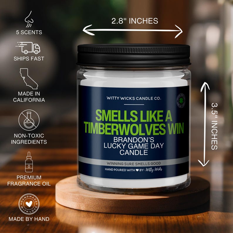 Personalized Smells Like a Timberwolves Win Candle Custom Minnesota