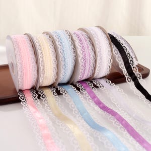 6-farbiges französisches Spitzenband - Spitzenbesatz, 1,2 "x 10 Meter Zarte Kante, Perfekt für handgemachtes Geschenk, Romantische Hochzeitsdekoration