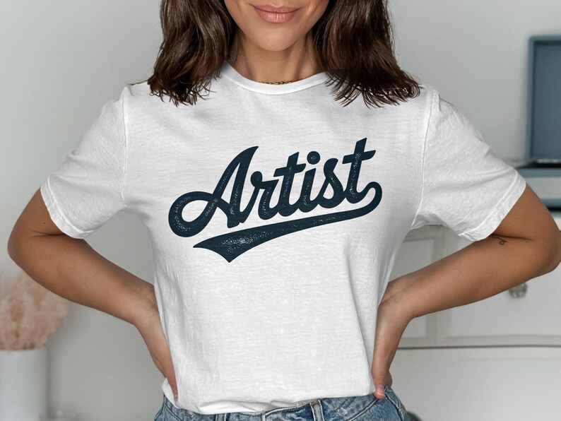 Retro Artist Shirt: Vintage Script Tee, Art Teacher Gift - Etsy