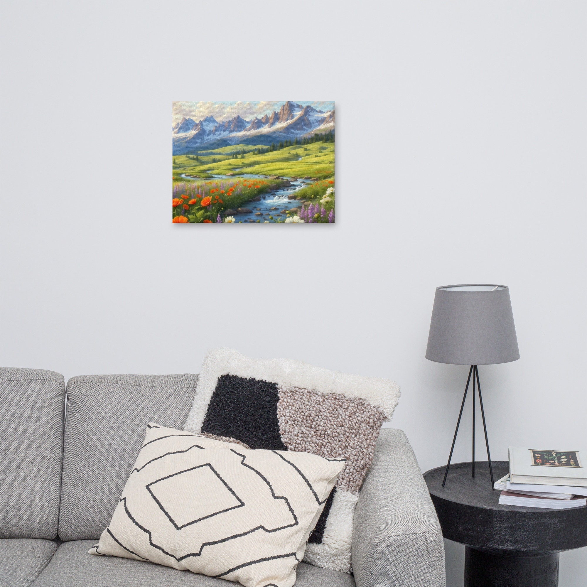 Alpine Meadows Wildflower Symphony Canvas Print: Vibrant Blooming ...