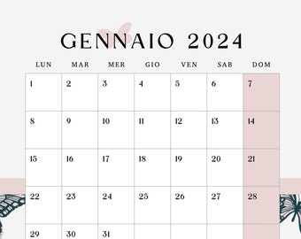 Calendario 2024 in Italiano