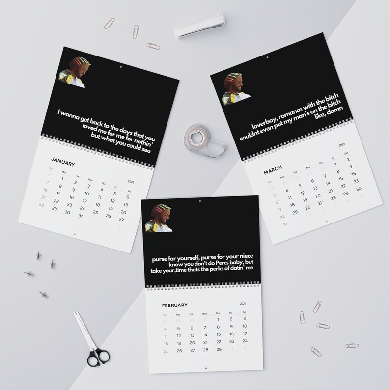 Drake Wall Calendar 2024 Etsy