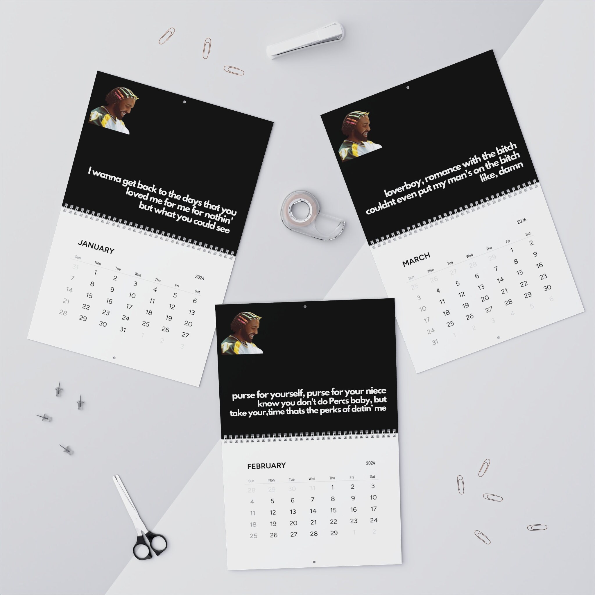 Drake Wall Calendar 2024 Etsy