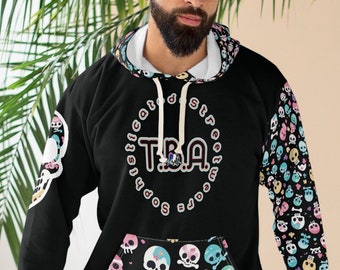 The Tiller Brand Apparel - Sophisticated Streetwear Elephant Logo w/ colorful Skull Camo Pullover Hoodie