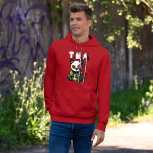 Sudadera unisex con capucha de oso panda tímido, sudadera con capucha de panda grafiti, sudadera urbana con capucha, camisetas de oso panda, pandas de dibujos animados