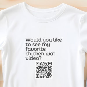Would like to see Chicken Wars Bold Unisex Shirt, Funny, Sarcastic, Rick Rolled, Prank, Joke, Rick Astley, QR Code,