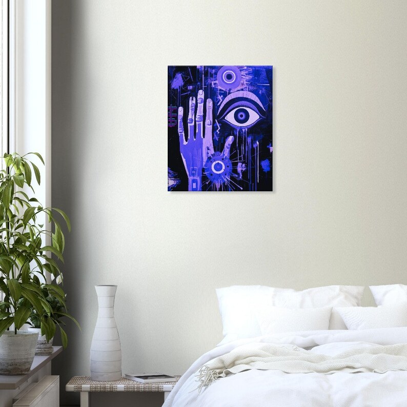 All Seeing Eye Wall Art, İlluminati Poster, Abstract Eye Painting Art
