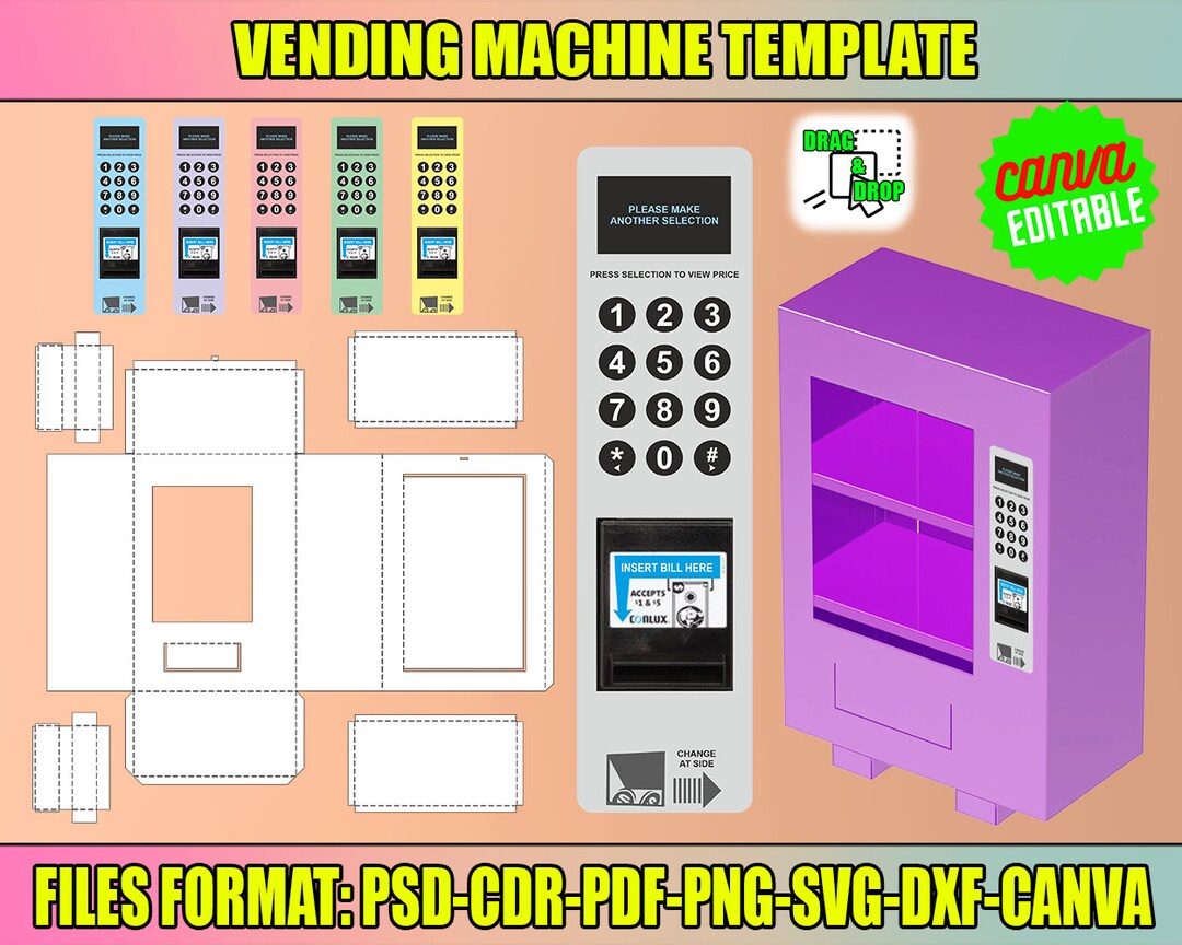 Vending Machine Template Vending Machine Easter Basket DIY Easter Vending Machine Canva Vending Machine Template Vending Machine Easter Basket DIY Easter Vending Machine Canva