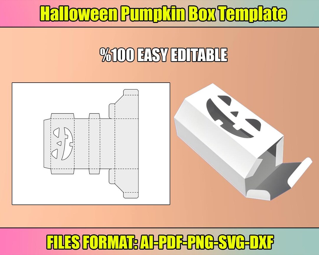 Halloween Box Template Pumpkin Box Template Svg Cut Files Halloween