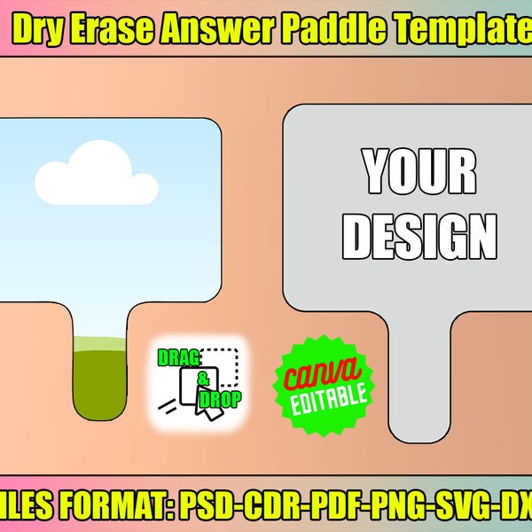 Dry Erase Answer Paddle Template Svg, Dry Erase Paddle Template, Canva Editable, Graduation Notes Template, Cricut, Silhouette, Sublimation