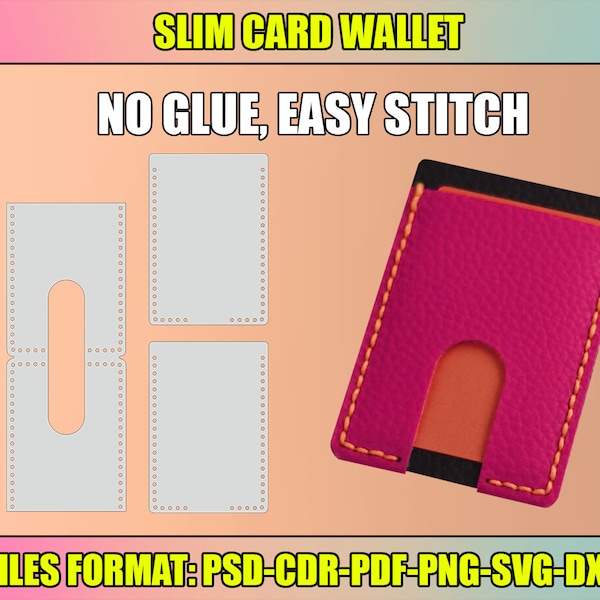 Card Wallet SVG Template, Slim Card Holder Template, Cricut Cut Files, Silhouette Cut Files, instant download