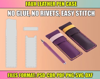 Pen Case SVG Template, Faux Leather Template, Pen Pouch Template, Cricut Cut Files, Silhouette Cut Files, instant download