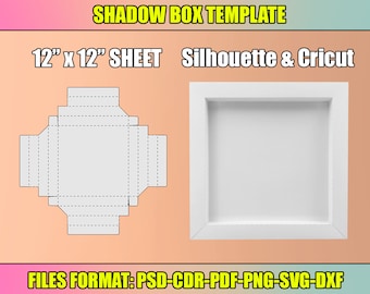 Shadow Box Template, Shadow Box Svg, Light Box Template, 3d Shadow Box Template, Shadow Box Frame, svg files for cricut, Paper Box Frame