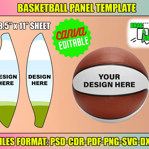 Basketball-Panel-Vorlage SVG, leere Basketball-Panel-Vorlage, Canva bearbeitbar, Basketball-Panel-Vorlage, individuelle Basketball-Sublimation