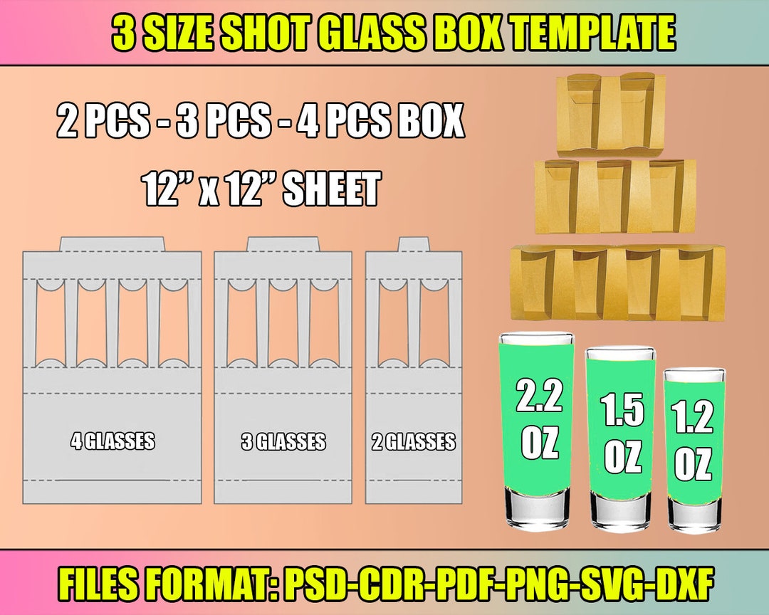 Shot Glass Box Template Bundle, Shot Glass Box Template, Shot Glass Box