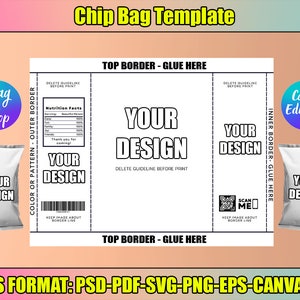 Chip Bag Template Etsy Chip Bag Template Etsy