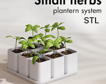 Small herbs modular planter 3D print file
