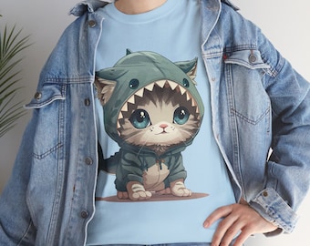 Cat Shark Costume Shirt, Funny Kitten Tee