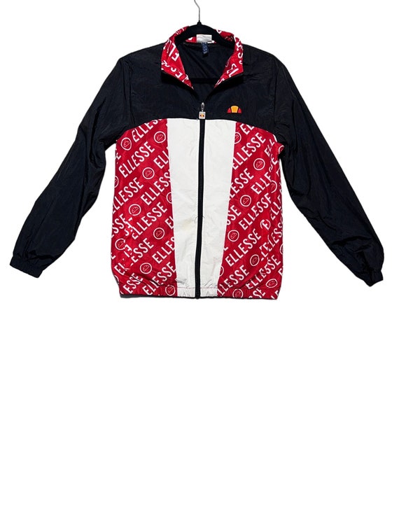Vintage Ellesse Sweatshirt, Black and Red, Streetw