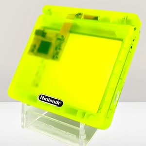 Maßgeschneiderte klar Lime Green Nintendo Gameboy Medaillon mit neuem IPS v3 Bildschirm