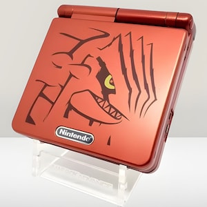 Anpassad Pokémon (Groudon Ruby) Nintendo Gameboy Advance SP med helt ny IPS v3-skärm
