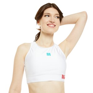 Bronze Tango Couples High Neck Crop Bikini Top (AOP)