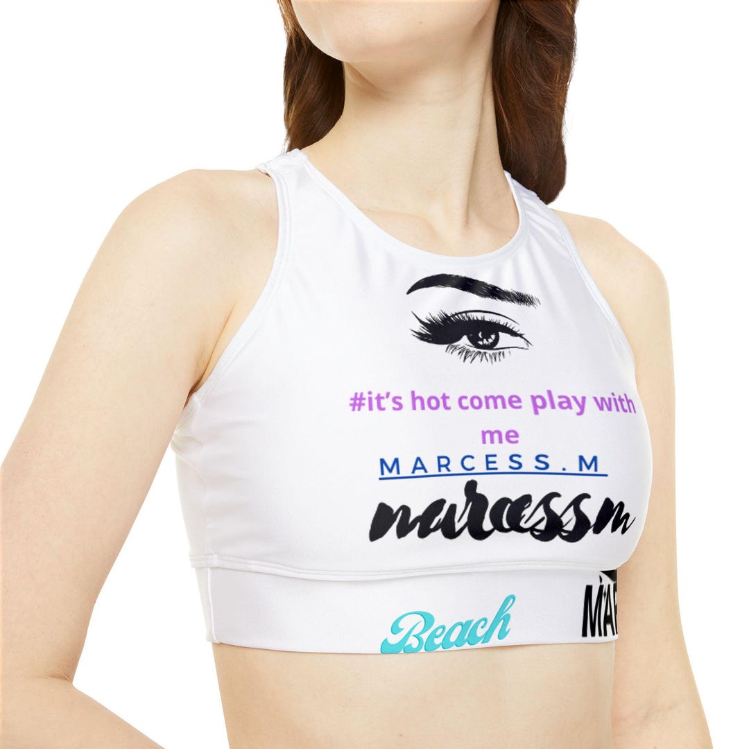 High Neck Crop Bikini Top (AOP)