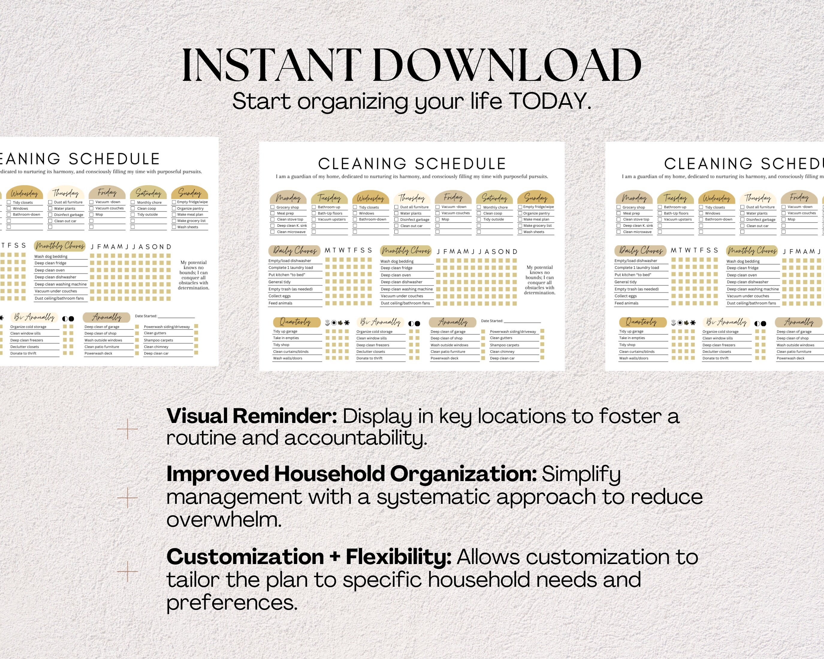 Editable Cleaning Schedule | Printable | Canva Template | Digital PDF ...