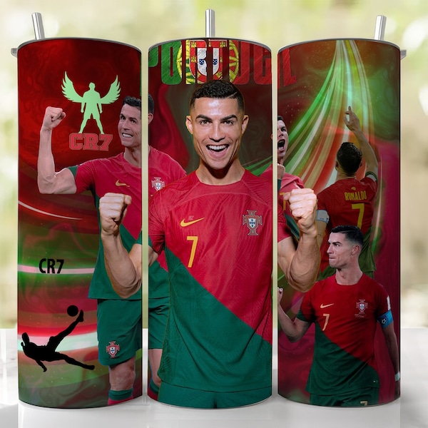 Ronaldo cr7 tumbler wrap png | 20oz skinny tumbler png | Sublimation design download | Ready to Print