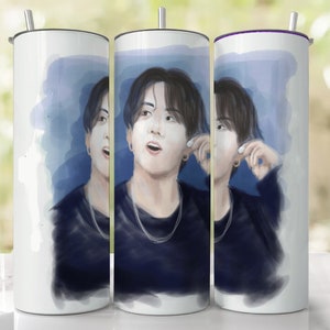Jungkook bts 20 oz Tumbler Wrap, Digital Download PNG, Sublimation Design, kpop bts tumbler wrap, bts tumbler