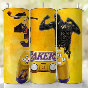 Lakers Gamer 20 oz skinny tumbler wrap