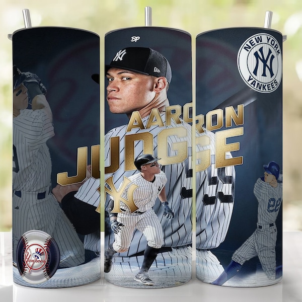 Aaron Judge Tumbler 20 oz Skinny  NY Baseball  20oz Tumbler Design Yankees Tumbler Sublimation Wrap | PNG Digital File | Instant download