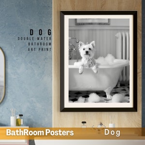 Pet of Dog in Toilet Funny Pet Portrait Pet Customizaton Kids Bathroom Wall Art Dog Gift in Toilet Dog Lover Gift Bathroom Wall Art Decor