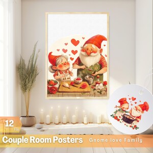 San Valentino Gnome Amore famiglia coppia 12 pacchetto di clipart San Valentino clipart San Valentino SVG PNG Gnome Insieme di illustrazioni di amore di coppia