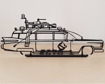 Ghostbusters ECTO-1 Silhouette  Racing Car Art, Home Decor, Modern Standing Wall, and Bedroom Decor for car enthusiasts