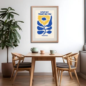Cartel cristiano, Salmo, En ti pongo mi confianza, oración, motivación, Biblia, decoración, Jesús, A2, A3, A4