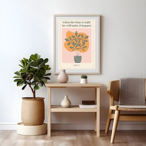 Carteles cristianos, Tiempo Correcto, Isaías, Tiempo de Dios, oración, motivación, Biblia, decoración, Jesús, A2, A3, A4