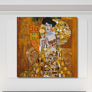 Portrait of Adele Bloch Bauer By Gustav Klimt Canvas Wall Art Extra Large Canvas Wall Gustav Klimt Print Klimt Reproduction Ready To Hang