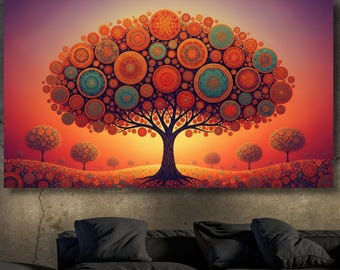 Gustav Klimt Tree of Life Canvas Art, Framed Extra Large Wall Decor