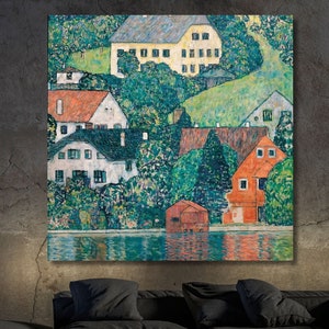Malcena at the Gardasee Canvas Wall Art Extra Large Canvas Wall Art Symbolism Art Klimt Gustav Klimt Decor Klimt Reproduction Ready To Hang