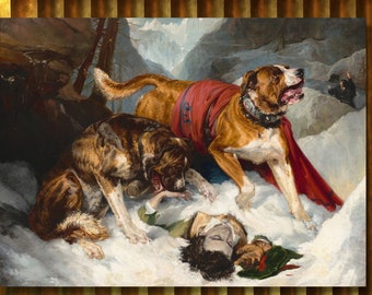 Landseer Dogs Canvas Wall Art: National Gallery Reproduction