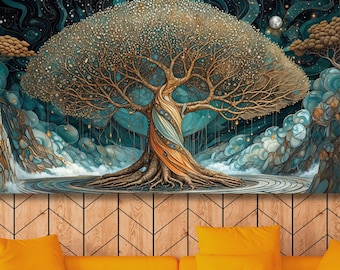 Tree of Life Canvas Print, Gustav Klimt Art Nouveau Style, Framed Wall Decor