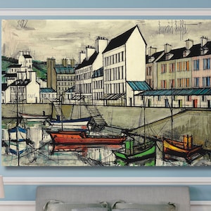 Riproduzione di stampa giclée di Bernard Buffet, grande formato, su tela, carta da parati, poster, pronto da appendere, stampa incorniciata, canale svedese, tela da parete