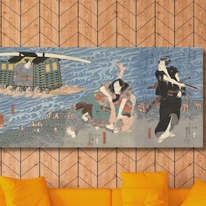 Japanese Historical Canvas Prints Gallery Wall Set Asian Printable Art Japanese Wall Art Japanese Canvas Wall Art