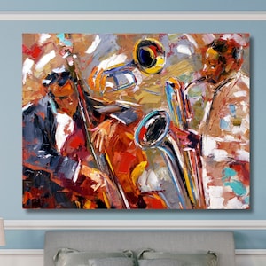 Abstract Jazz Canvas Wall Art Music Wall Art African American Art Jazz Art Musical Wall Art Jazz Club Jazz Singer Musician Home decor Wall