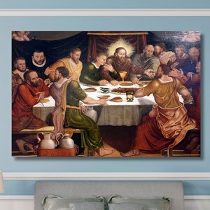Jesus Christ Last Supper Canvas Wall Art Last Supper Print, Religious Wall Decor, Bible Art Print, Christian Art, Jesus Painting Home decor