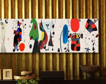 ジョアン・ミロ「馬、パイプ、赤い花」抽象画 - Etsy 日本